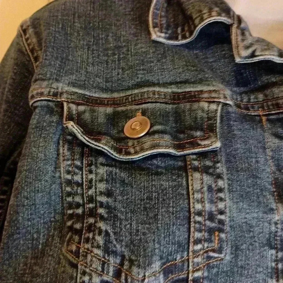 Vintage blue Denim Jacket chore coat Button Closure CHRISTOPHER&BANKS - Picture 3 of 6